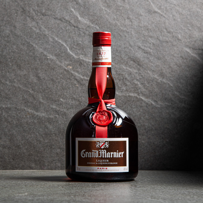 Grand Marnier liquor, red ribbon