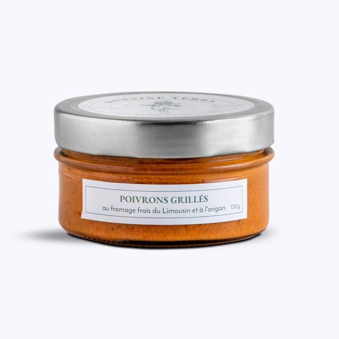 Grilled peppers with Limousin cream cheese and oregano