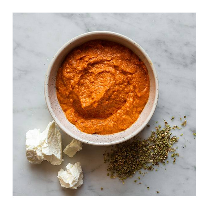 Grilled peppers with Limousin cream cheese and oregano